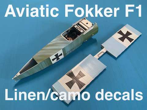 Applying Aviatics Fokker "streaking" camo decals