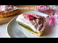 桜と抹茶のタルト