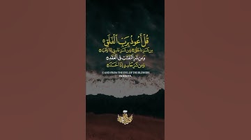 قُلْ أَعُوذُ بِرَبِّ الْفَلَقِ ⚘️سورة الفلق تلاوة خاشعة ⚘️💕حالات واتس اب دينية مؤثرة