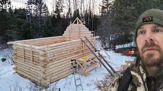 Winter Log Cabin Build on OffGrid Homestead |EP12|