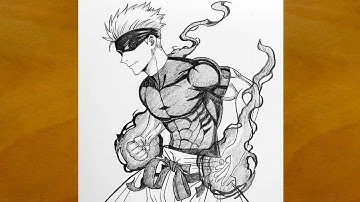 How to Draw Gojo Satoru from Jujutsu Kaisen || Easy Anime Drawing