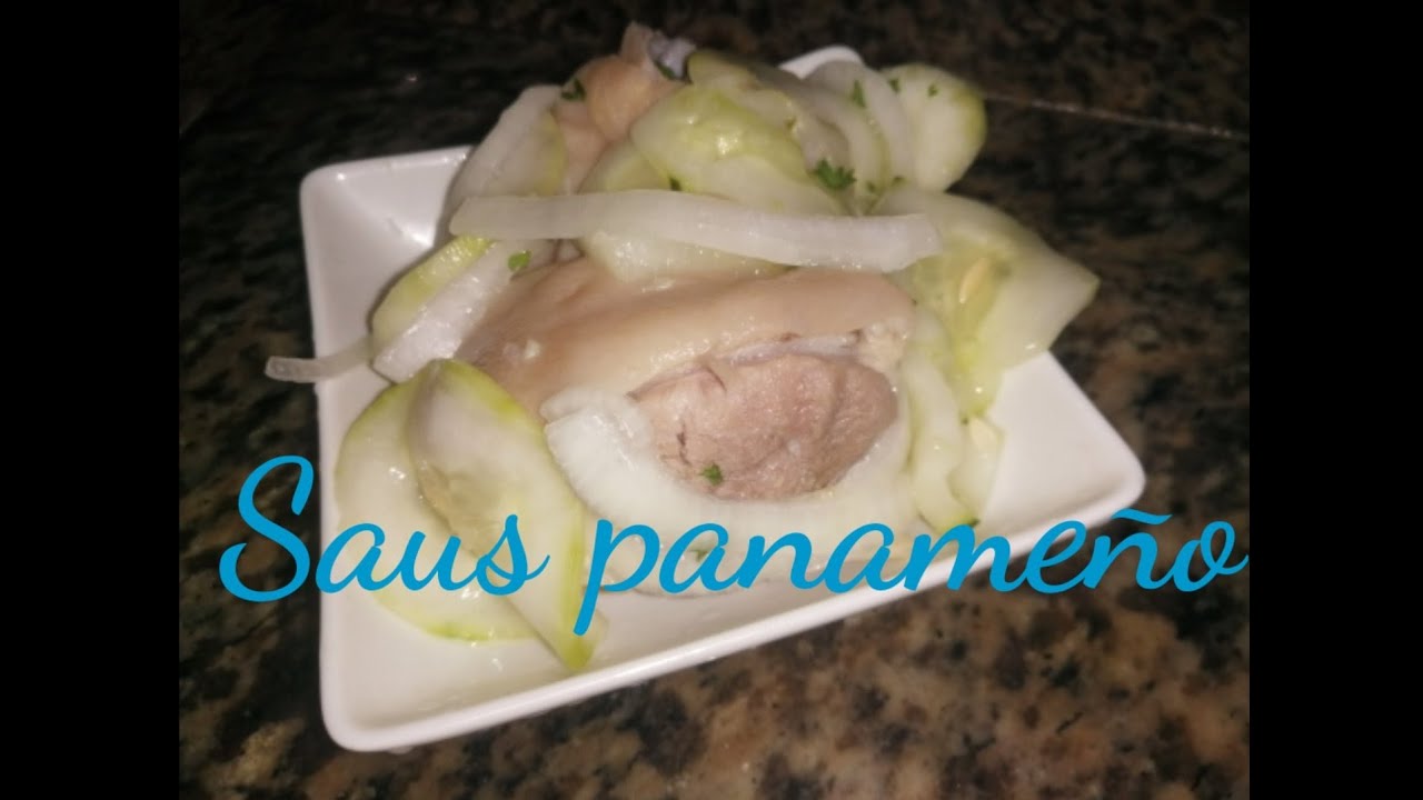 como hacer saus panameño / patitas de cerdo a la vinagreta - YouTube