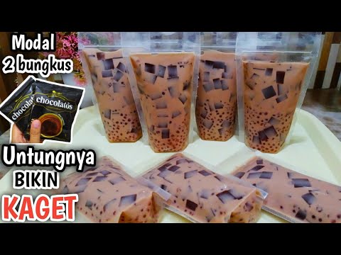 2 BUNGKUS CHOCOLATOS BISA BANTU PEREKONOMIAN KELUARGA | RESEP ES KANTONG MILO SAGO