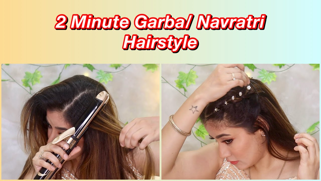 Garba Hairstyles | Navratri Hairstyles | Navratri Inspiration | Engagement  hairstyles, Reception hairstyles, Open hairstyles