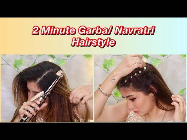 Easy self hairstyle ( navratri special ) - YouTube