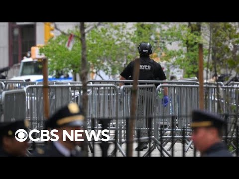 Officials speak after man sets himself on fire near court where Trump trial held | full video