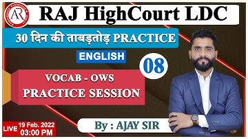 RAJ HIGH COURT LDC II ONE WORD SUBSTITUTION II Previously asked II PRACTICE SESSION II 08 II