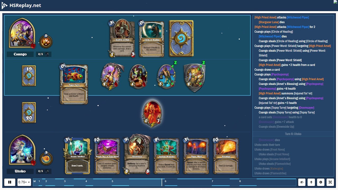 ProGaming Hearthstone, Combo Priest(479) vs Big Spell Mage(224) by