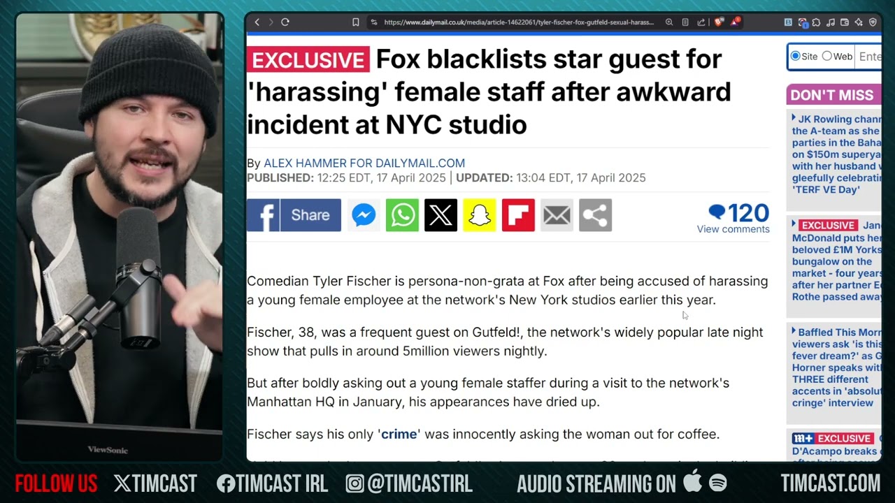 Fox News REMOVES Guest Over HARASSMENT Of Female Staff, Tyler Fischer REMOVED