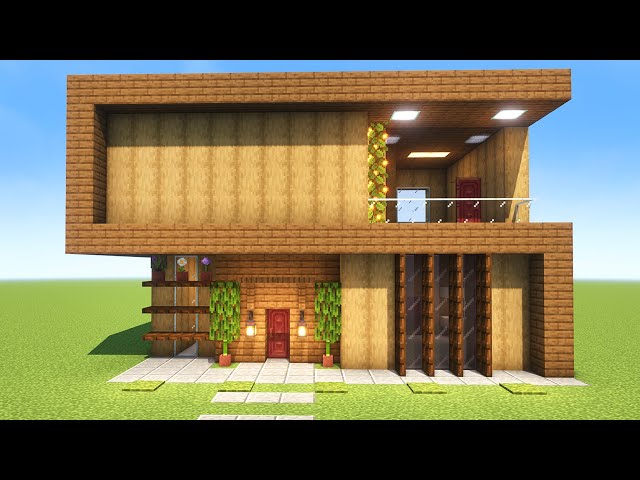 Casa moderna de quartzo e madeira no Minecraft #minecraftdicas