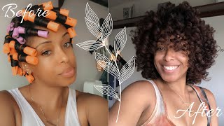 Orange Perm Rod Set on Stretched Hair | ft. Lotta Body &quot;Wrap Me&quot; Foaming Mousse