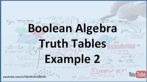 Boolean Expression Represented as a Truth Table Example 2