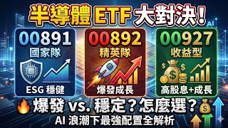 【半導體 ETF 大對決】00891、00892、00927 怎麼選?追求爆發力還是穩定領息?AI 浪潮下的最強投資配置全解析!