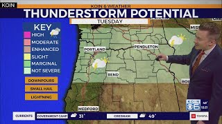 Spring storm threat grows around Portland Tuesday