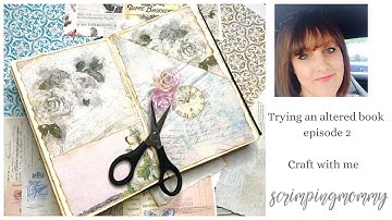Trying an altered book #2 page layering craft with me