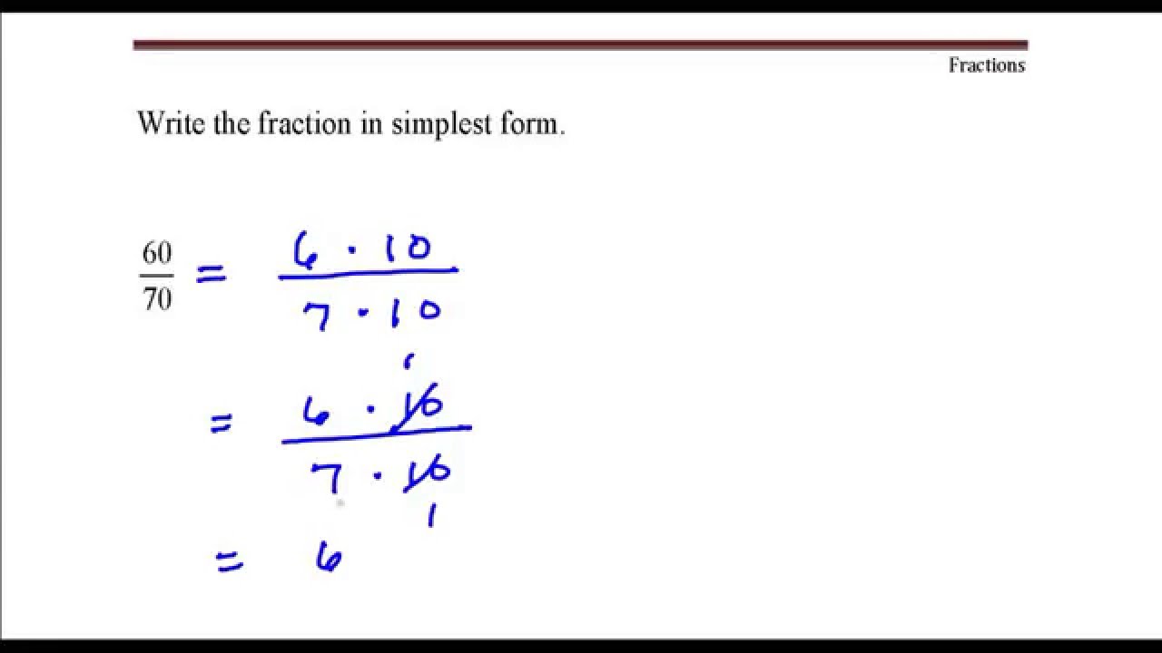 Write the fraction in simplest form. 28 divided by 28 - Youtube