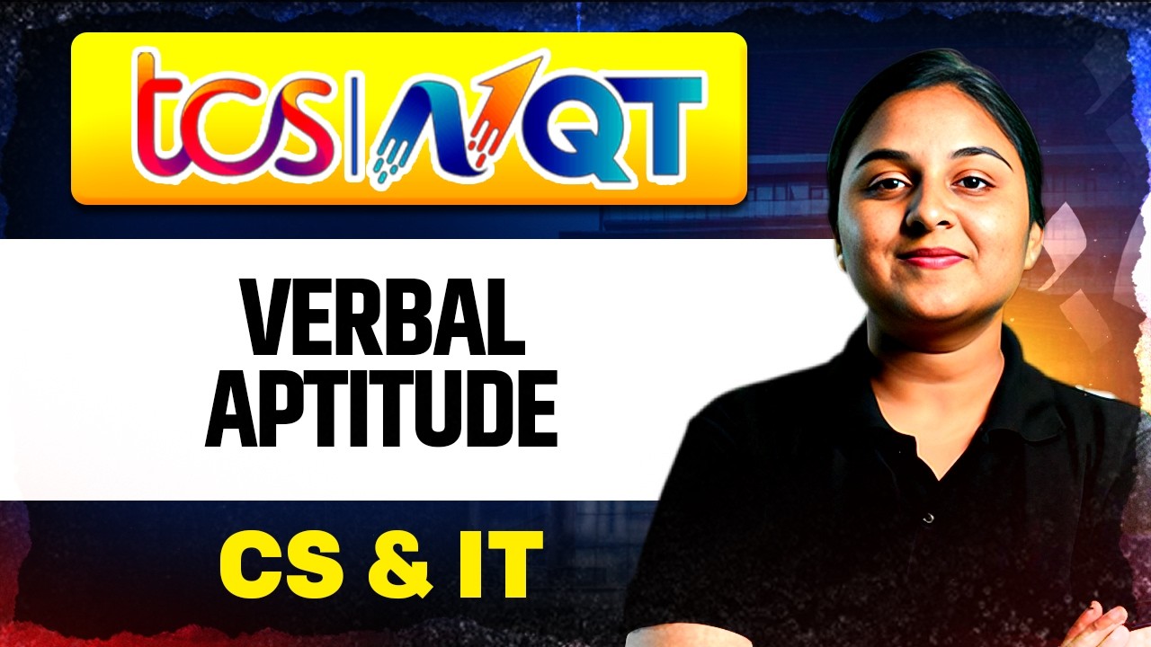 TCS NQT Exam 2026 | Verbal Aptitude | CS & IT | TCS NQT Series 2026