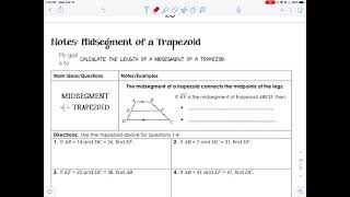 Geometry - 6.5b Midsegment of a Trapezoid
