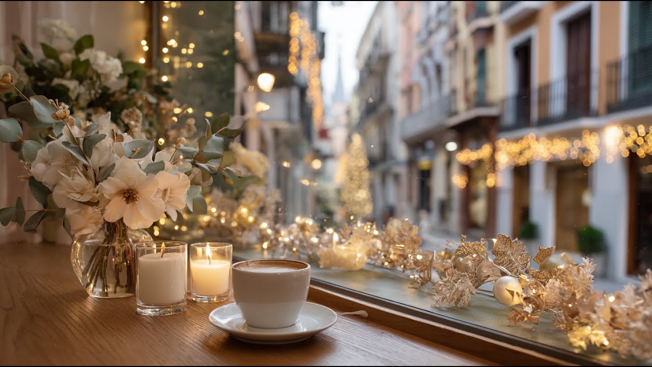 A Luxurious Café Moment in Santiago de Compostela ✨ | White & Gold Elegance