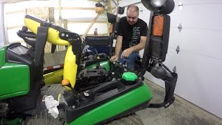 Deere 1025r/1023e 50/200 hr Hydraulic Oil Change without left wheel removal