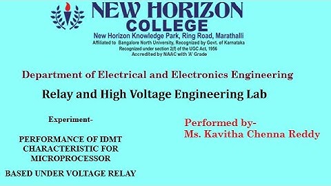 Performance of IDMT characteristic for microprocessorBased under voltage relay