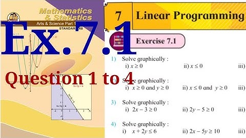 Exercise 7.1,HSC,12th Maths1,question1 to 4,Linear Programming, LPP, state board, new Syllabus