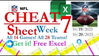 🏈NFL Week 7 💥Cheat Sheet! 📊Unique Sports Betting Advantage w/ Data Analytics vs Vegas 2025  Tips ATS