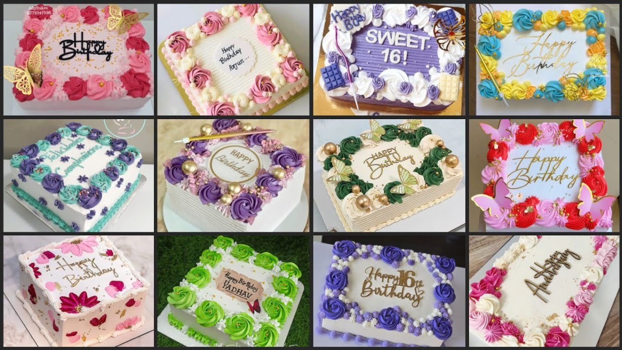 Simple Square/Rectangle Shape Cake Design | TOP 50 Square Shape Cake Best Design