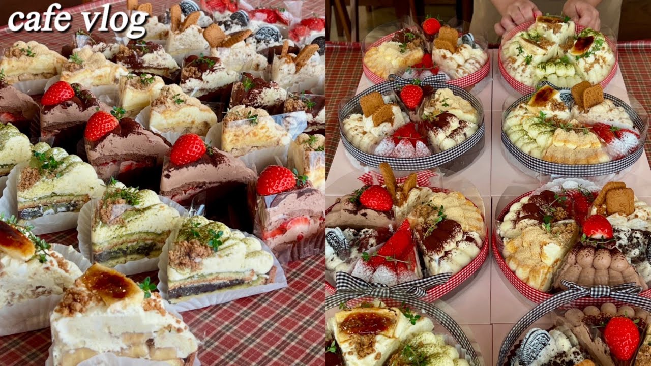 [cafe vlog] 하루종일 디저트 만드는 카페사장 브이로그, 음료랑 커피만들기☕️🍹, 딸기타르트🍓, 홍콩&마카오 여행