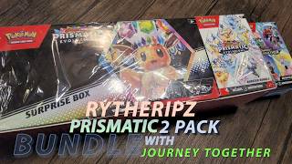 Ripping Prismatic Evolutions 2 Pack Booster Bundle And Journey Together Booster Bundle!🔥Big Pulls? 👀