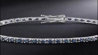 EWYA Luxury 3/4/5MM Full Blue Green Moissanite Tennis Bracelet for Men Women S925 Red Pass Diamond T