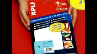 Apli Labels on A5 sheets