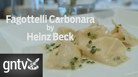 Heinz Beck makes his signature dish Fagottelli Car...