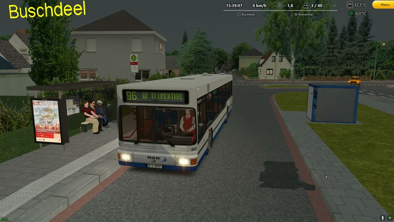 OMSI 2 Bremen Nord Line 96-97 Cir. 3521 @ 15:31 with MAN NL 202-EN 92