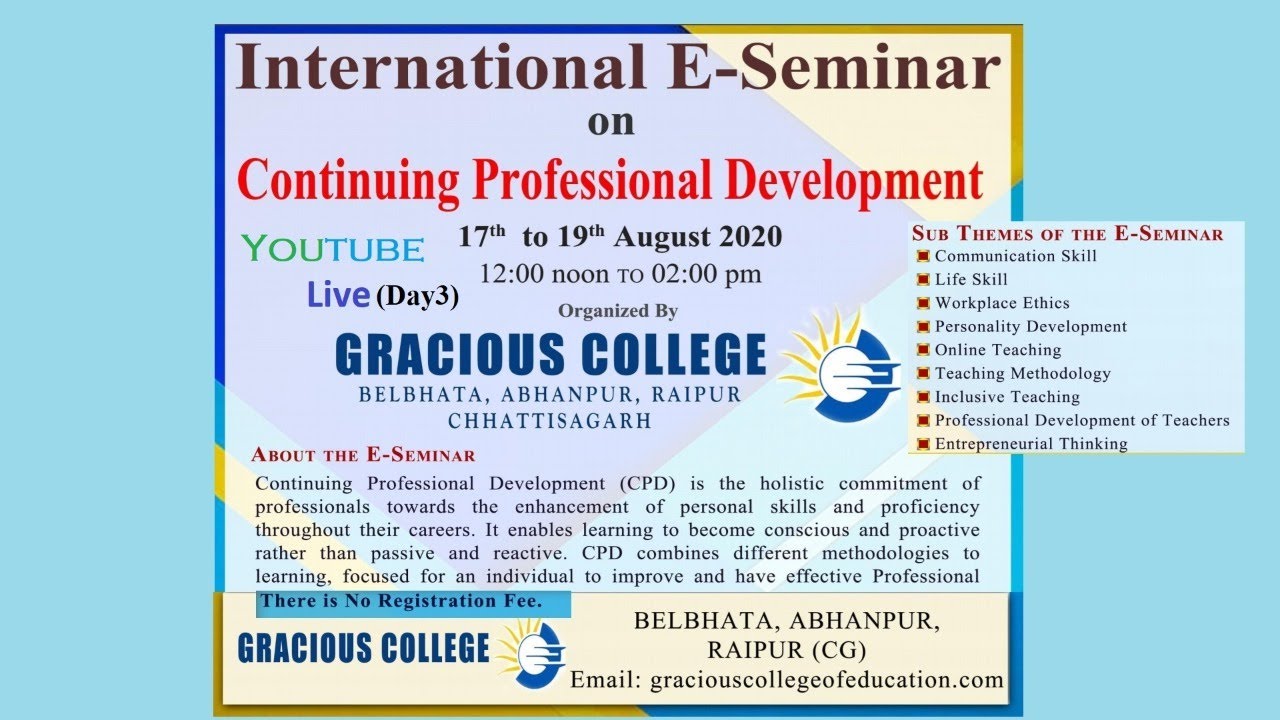 International E-Seminar on Continuing Professional Development (CPD) on ...