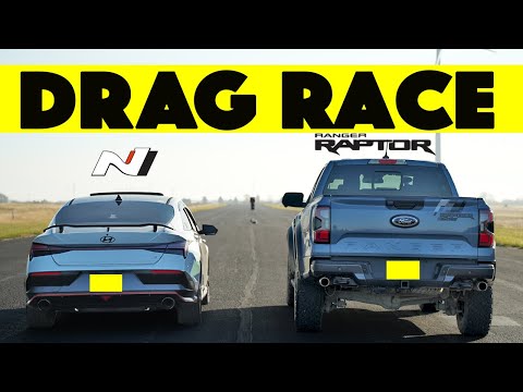 Ford Ranger Raptor Races Elantra N In A Drag And Roll Race