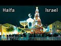 Israel. MERRY CHRISTMAS from HAIFA. Beautiful illumination of the Сity