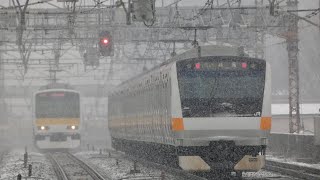 E233系0番代　E231系500番代　209系1000番代　離合シーン　阿佐ヶ谷駅