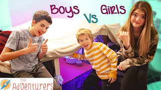 Stuck At Home Boys Vs Girls Blanket Fort Challenge