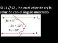 Geometria: Si L1 // L2 , indica el valor de x y la relación con el ángulo mostrado | ejemplo 2