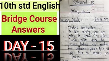 10th Class bridge course (setu abhyaskram) English day 15 (statement 15). @VDCEDUCATION