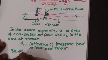 Flow through Venturimeter and Related Example.