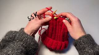 K2TOG and SSK DECREASES in KNITTING