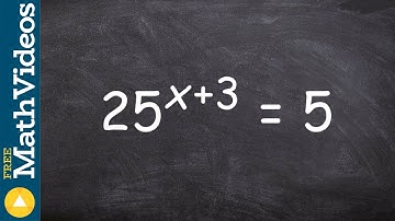 Using one to one property when exponents do not have the same base, 25^(x+3) = 5