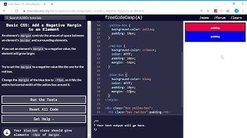 Basic CSS (18/44) | Add a Negative Margin to an Element | freeCodeCamp