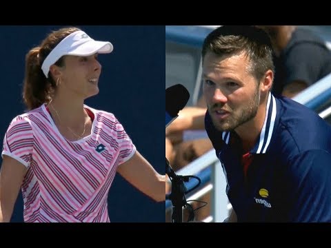 Video: US Open Bekritiseerd Voor 'seksistische' Dubbele Standaard Nadat Alizé Cornet Werd Gestraft Voor Het Kort Uittrekken Van Haar Shirt