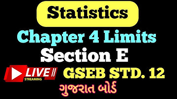 STD -12 Statistics [ Part 2 ]  Limits  chapter 4  Section E @StudyPointPro