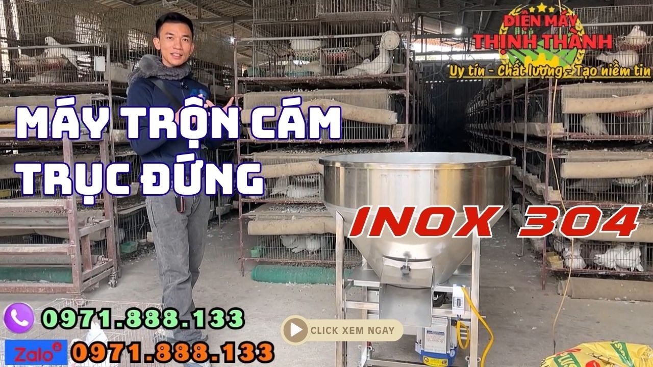 Báo Giá Máy Trộn Cám Trục Đứng Inox 50KG Bàn Giao Tại Hưng Yên  Trang Trại Bồ Câu