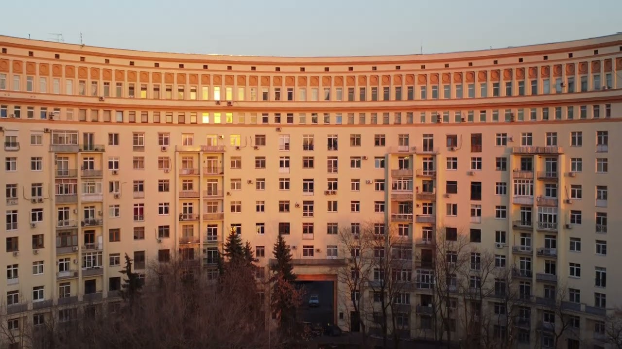 Moscow drone golden hour