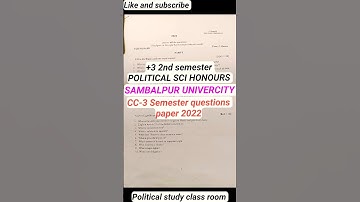 #sambalpuruniversity 😯 #core -3 #politicalscience HONS #2ndsemester #question PAPER 2022 🤔 #viral